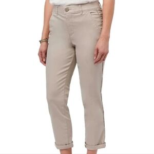 Democracy ab solution high rise trouser flax taupe Size 14